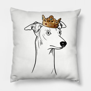 Whippet Dog King Queen Wearing Crown Pillow