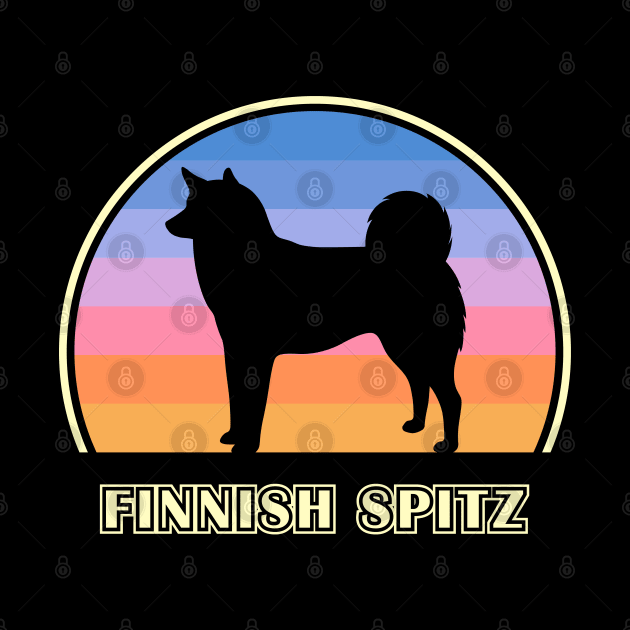 Finnish Spitz Vintage Sunset Dog by millersye