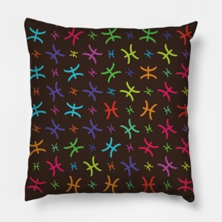 Pattern Pisces Zodiac Sign Horoscope Astrology Symbol Brown Pillow