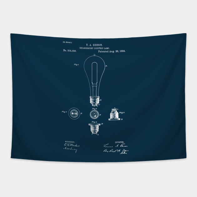 EDISON PATENT / Edison Patent 304086 Blueprint Tapestry by Daniel Coulmann