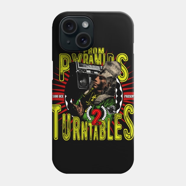 From Pyramids 2 TurnTables Egyptian Hip Hop Fusion Culture Phone Case by Glass Table Designs