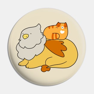 Griffin and Orange Tabby Cat Pin