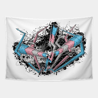 Grunge Graffiti Transgender Lightning and Arrows Tapestry