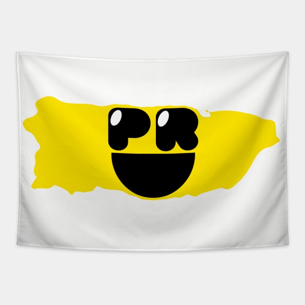 Puerto Rico Territories and States of Happynes  - Puerto Rico Smiling Face Tapestry by pelagio