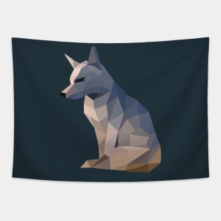 Geometric Arctic Fox Tapestry