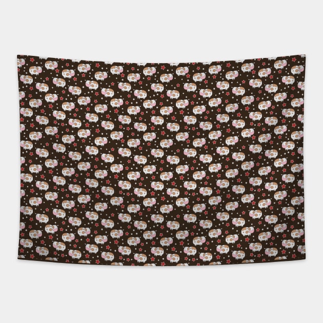 Stars and Cows Brown Pattern Tapestry by saradaboru