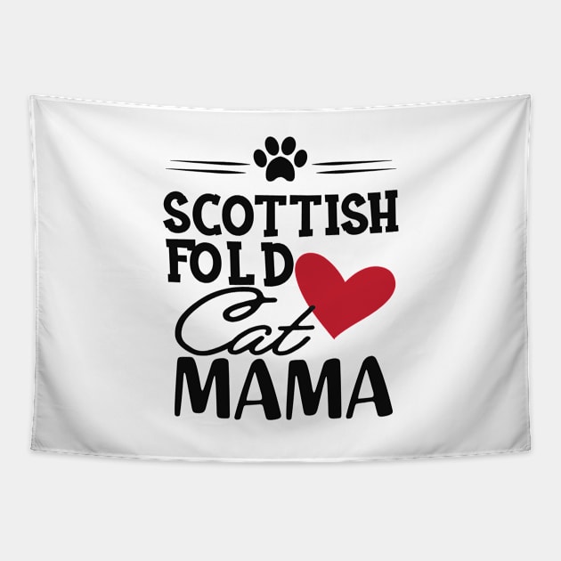 Scottish Fold Cat Mama Tapestry by KC Happy Shop