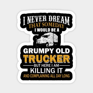 I am a grumpy old trucker Magnet