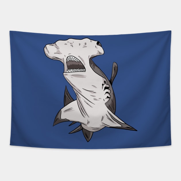 Hammerhead Shark Tapestry by Black Snow Comics