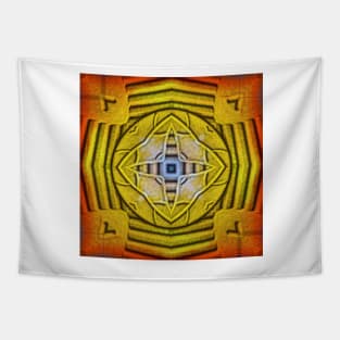 inspired by nature rainbow coloured square composition design Tapestry