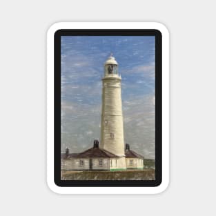 Nash Point Lighthouse Digital Art Magnet