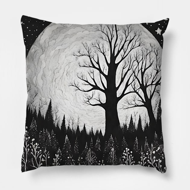 Who stole the night? Pillow by Jolyful Drawing