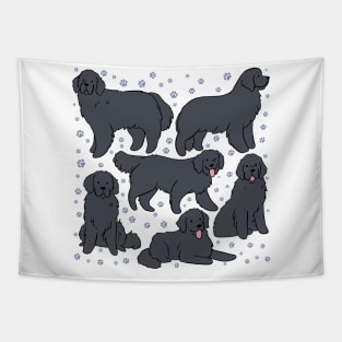 The Newfoundland dog illustration Tapestry