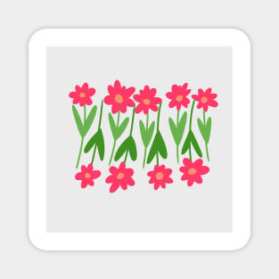 Hand illustrated pink flowers Magnet