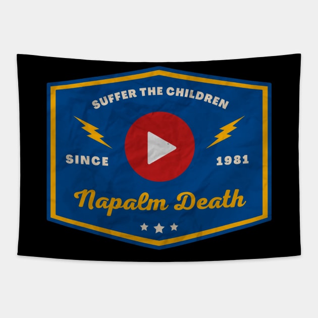 Napalm Death // Play Button Tapestry by Blue betta