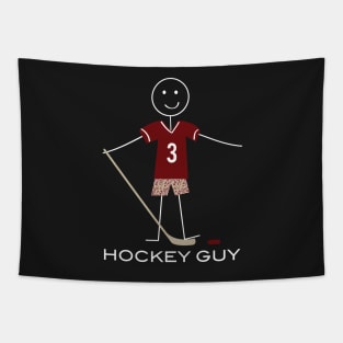 Funny Mens Ice Hockey Guy Tapestry