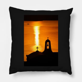 Sunset in Tinos island Pillow