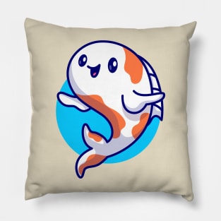 Cute Koi Fish Swimming Cartoon Pillow