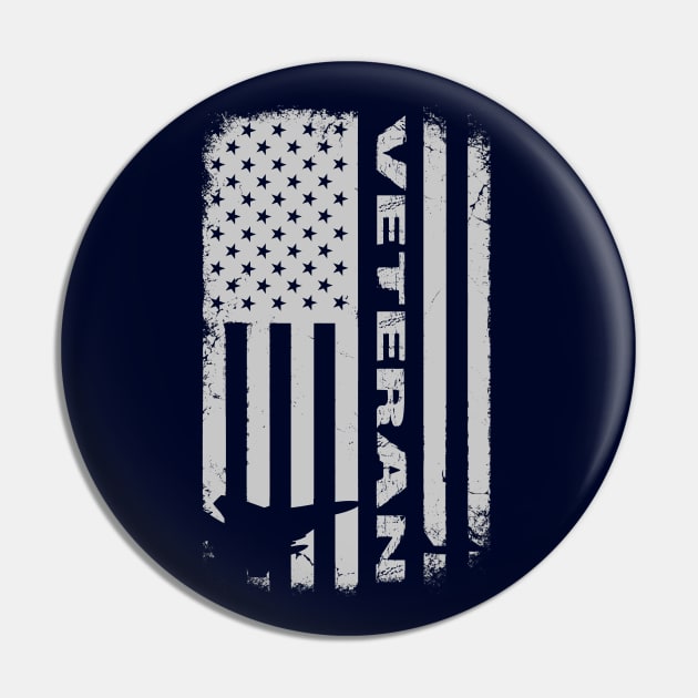 Veteran Flag - Fighter Pin by BoneheadGraphix