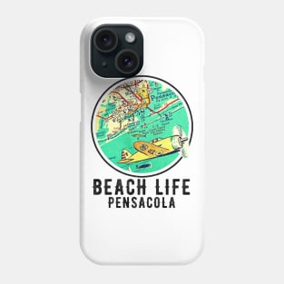 Pensacola Florida Beach Life Vintage Old Map Style Phone Case