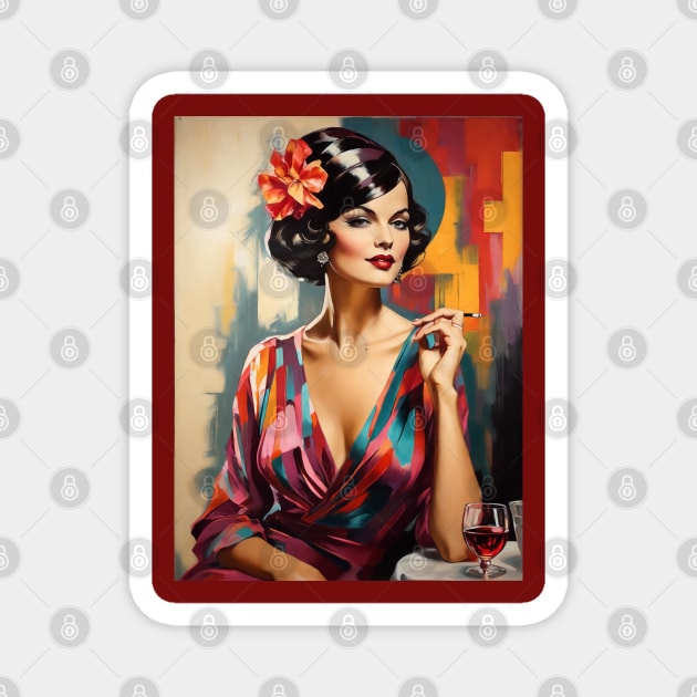 Woman from the Roaring Twenties Magnet by Jasmine