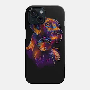 Dog watercolor line art Phone Case