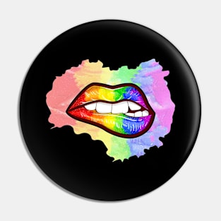 Colorful Mouth Rainbow Lips Pin