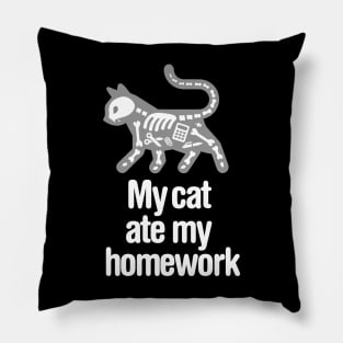 My cat ate my homework funny back to school student Pillow