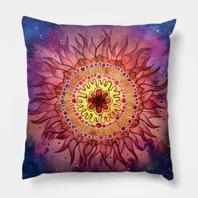 Fire Flower Galaxy Pillow by amyliafaizalart