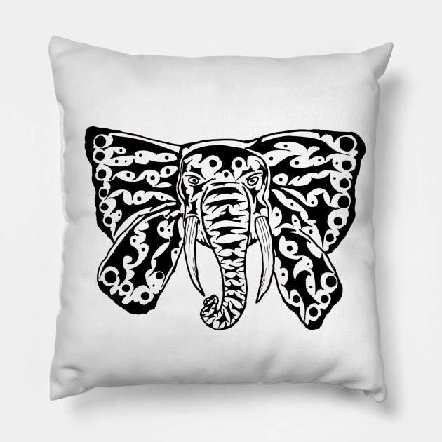 Elephant Butterfly Tattoo Elephant Butterfly Pillow Teepublic
