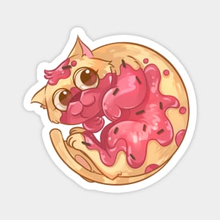 Strawberry Donut Cat Magnet