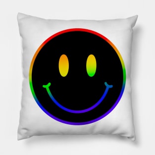 Rainbow Smiley Face Pillow