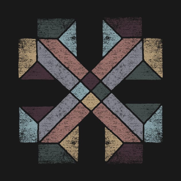 Western Tribal Abstract Geometry with Earth Tones by ddtk