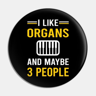 3 People Organ Organist Pin