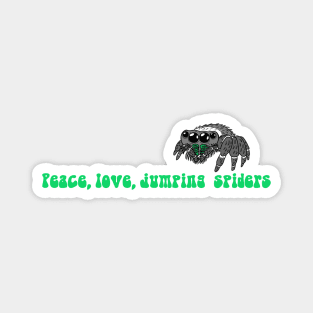 Peace, love, jumping spiders Magnet