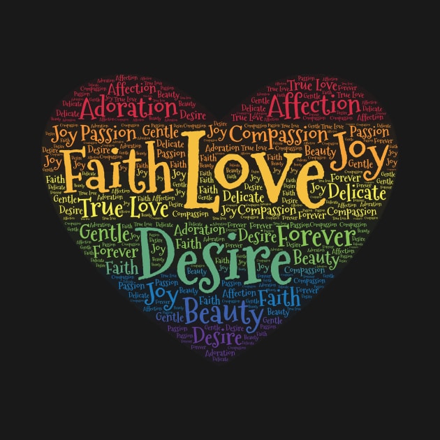 LGBTQ Pride Word Cloud Art Heart by ckandrus