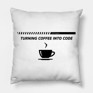 Turning Coffee Into Code - Funny Programming Jokes - Light Color Pillow