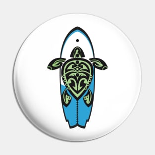 Tribal Turtle Tattoo Surfer Dude Pin