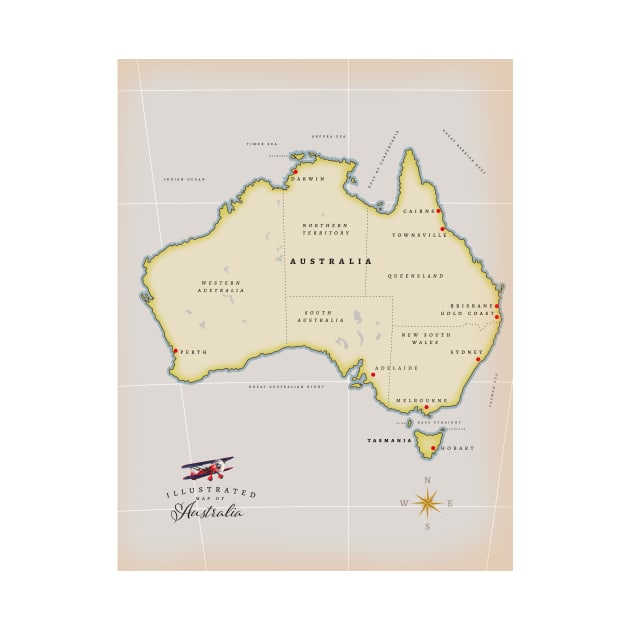 Illustrated map of Australia by nickemporium1