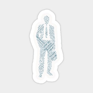 Businessman Work Silhouette Shape Text Word Cloud Magnet