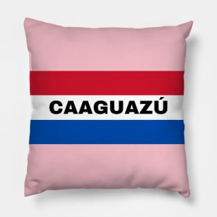 Caaguazú City in Paraguay Flag Colors Pillow