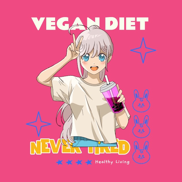 Vegan Diet Never Tired T-shirt by Tranquility