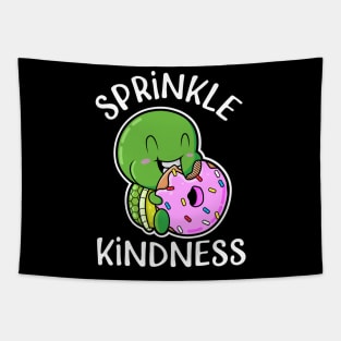 Baby Turtle Eating a Sprinkled Doughnut Sprinkle Kindness Tapestry