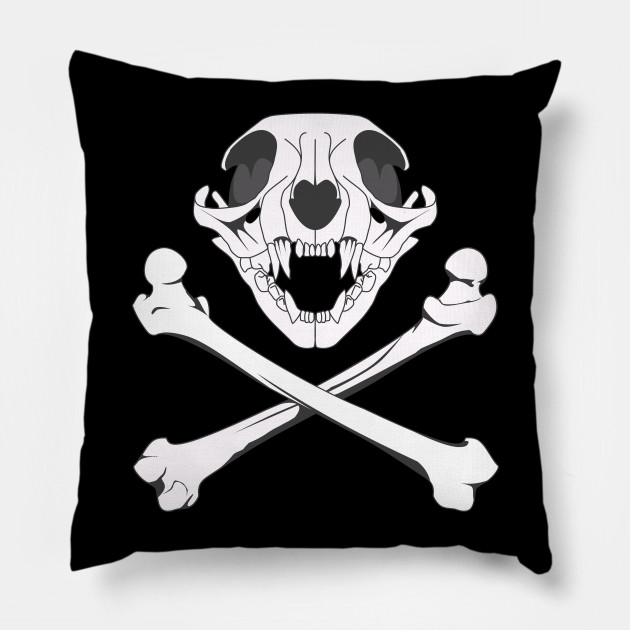 Skull And Bones Cat Skull And Crossbones Pillow Teepublic