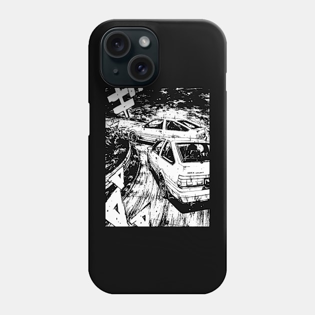 JDM Japanese Drift Racer Drifting Car Anime Manga Eurobeat Intensifies Racing Aesthetic #14 Phone Case by Neon Bang Bang