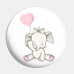 Lovely Cute Happy Elephant for Design Pin