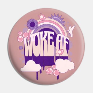 Retro Woke AF Pin