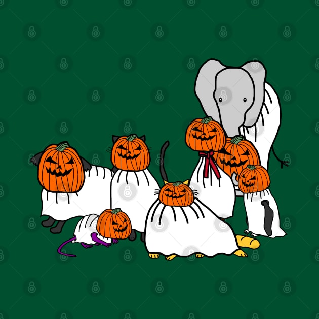 Funny Cute Animals a Halloween Horror by ellenhenryart