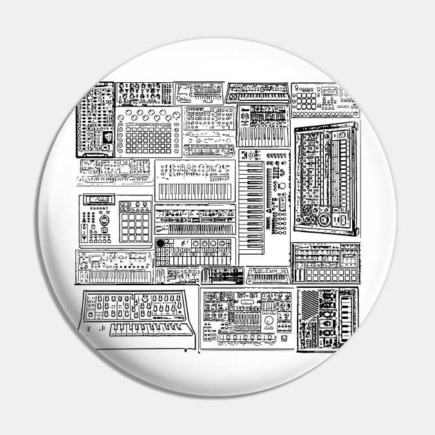 Synthesizer and Drum machine Square collection Pin by Mewzeek_T