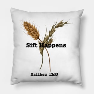 Sift Happens Vertical Black Pillow